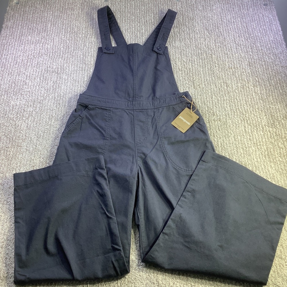 Patagonia Womens Stand Up Cropped Overalls Smolder Blue Size 4 NWT - Picture 2 of 13